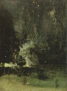 James Mcneill Whistler nocturne in black and gold the falling rocket oil painting on canvas